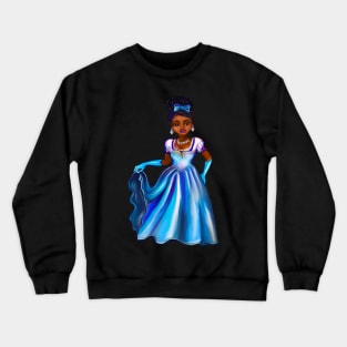 Princess Emerelda  ! beautiful  black girl with Afro hair, brown eyes and dark brown skin. Hair love ! Crewneck Sweatshirt